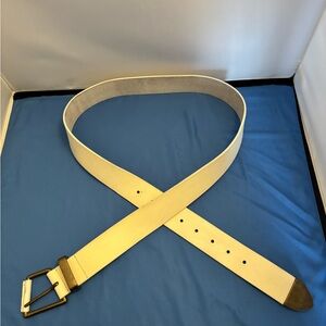 White Leather belt L/XL “WE THE FREE”. Distressed condition. See pictures.